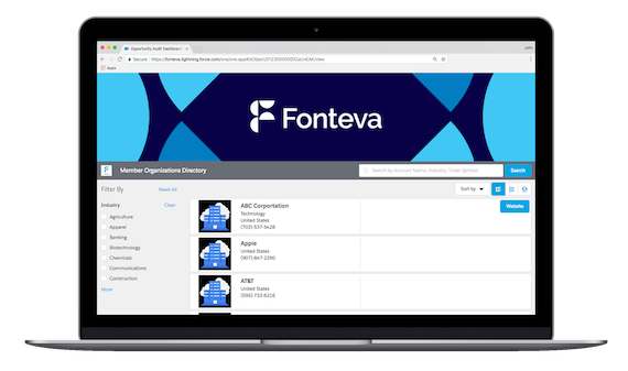 Screenshot of Fonteva’s membership directory page.