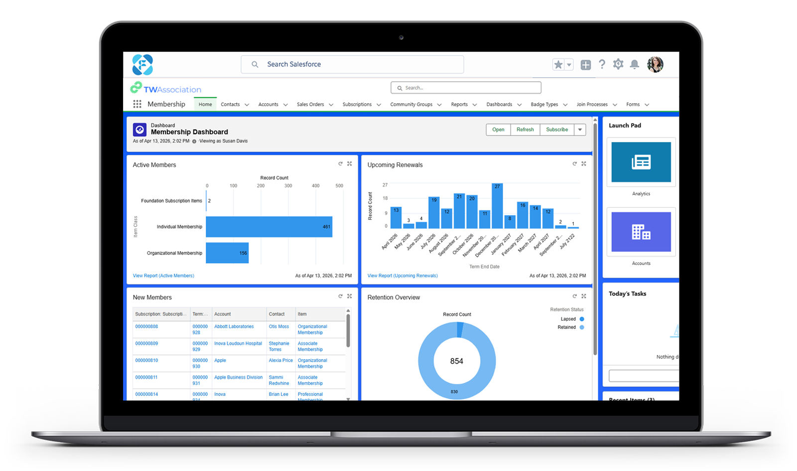 A screenshot of Fonteva’s Salesforce AMS.